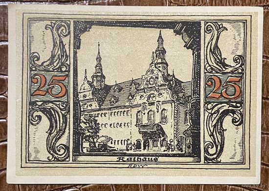 Нодгельд 25 пфеннигов 1921 год. Арнштадт. Веймарская республика