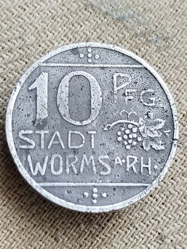 Распродажа - 10 пфеннигов 1918 год(НОТГЕЛЬД)., Вормс. Веймарская республика