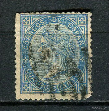 Испания (Королевство) - 1867 - Королева Изабелла II 4Cs - [Mi.81] - 1 марка. Гашеная.  (Лот 58FQ)-T25P11
