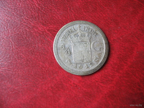 1/4 гульдена 1912 год Нидерландская (Голландская) Индия (серебро)