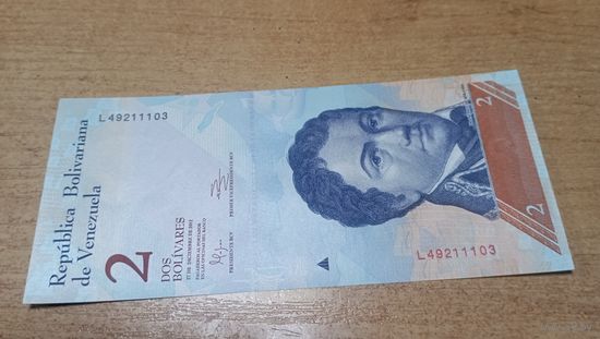 2 боливара 27,12,2012 года Венесуэлы **11103 (Разные даты выпуска)