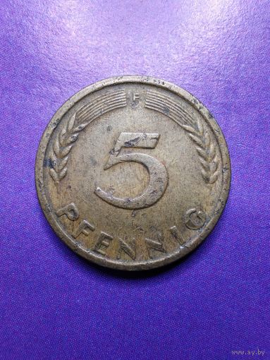 Германия ФРГ 5 пфеннингов 1950 F