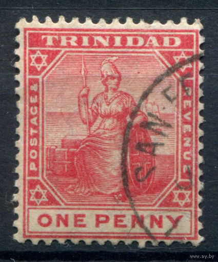 Британские колонии - Тринидад - 1904/09г. - Британия, 1 P, 56 - 1 марка - гашёная [Mi 56]. #4-B5-132-A-1