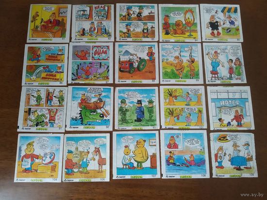 Вкладыши от жвачки PATBOM Патбом Цена за лот 66 штук!!!