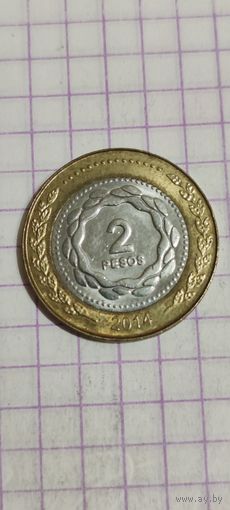 Аргентина 2 песос 2014