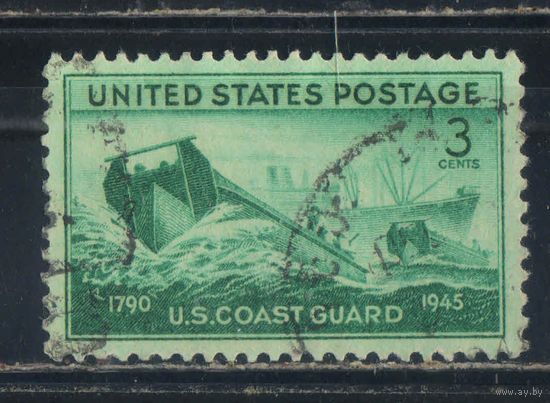 США 1945 Заслуги Службы береговой охраны во 2 мировой войне Пароход Артур Миддлтон Десантные баржи #541