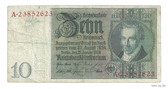 Германия 10 рейхсмарок 1929 г.