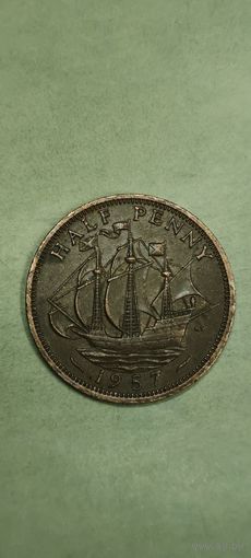 Великобритания 1/2 пенни 1957