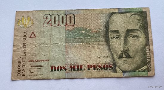2000 песо 2014 г., Колумбия