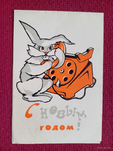 С Новым Годом! Пинская типография. Векслер 1966 г. Двойная. Чистая.