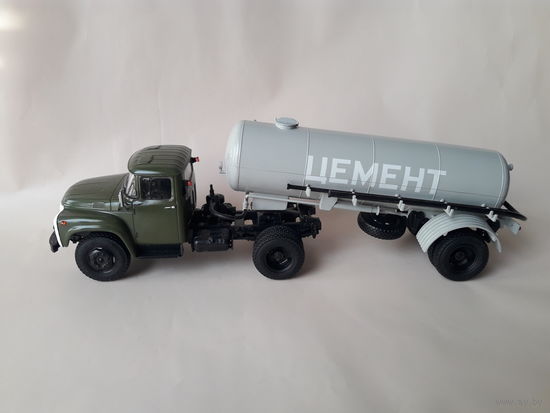 ЗиЛ-130В1+полуприцеп ТЦ-4 Автоистория 1:43 Обмен возможен Цементовоз