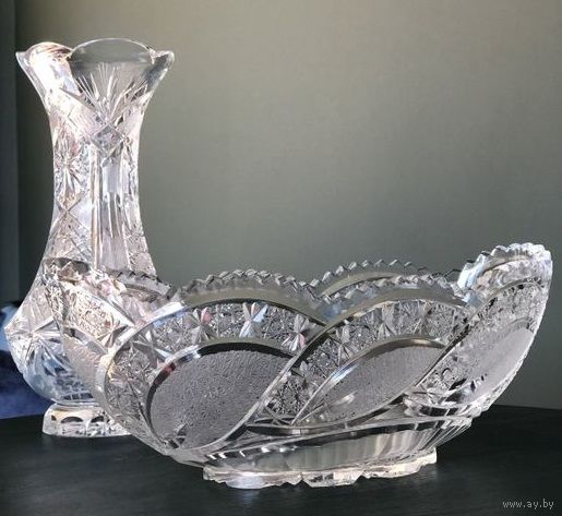 Ладья. Ваза для фруктов. Хрусталь