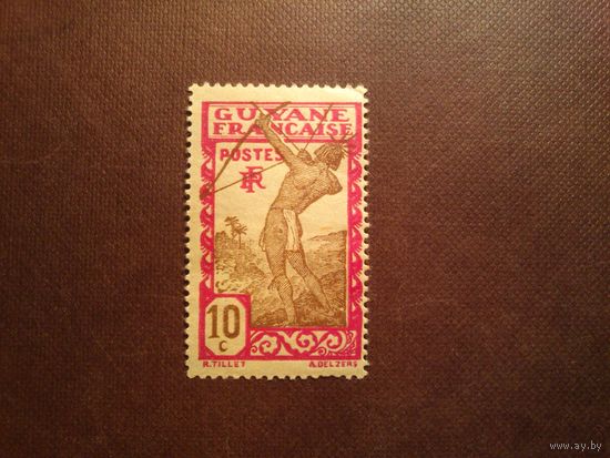 Французская Гвиана 1929 г.Индеец стреляет из лука./03а/