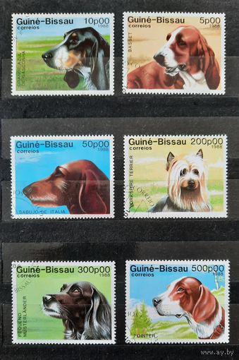 Гвинея-Бисау 1988г. Серия из 6 марок. Породы собак. гаш.
