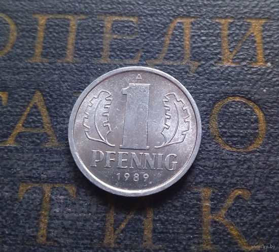 1 пфенниг 1989 (A) Германия ГДР #20 aUNC