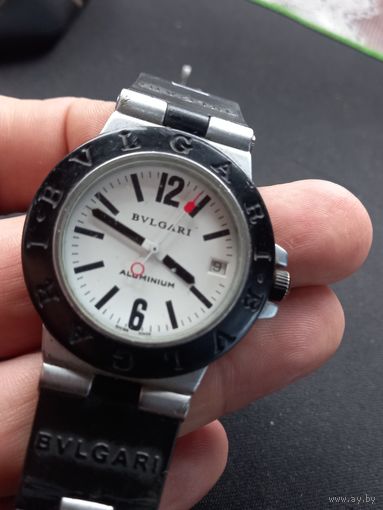 Часы наручные Bvlgari Diagono Alluminium AL38A L3276 Swiss 40-мм. каучуковый ремешек корпус AlTi