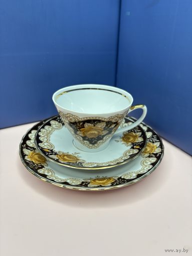 Кофейная пара Вита 1970-1997. г. Рижская фарфоровая фабрика. Фарфор, роспись, позолото