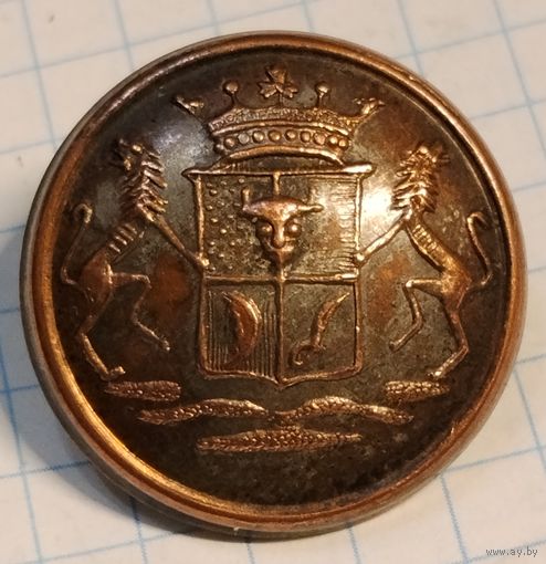 Пуговица Ливрейная. Герб дворянского рода  - Времевых.