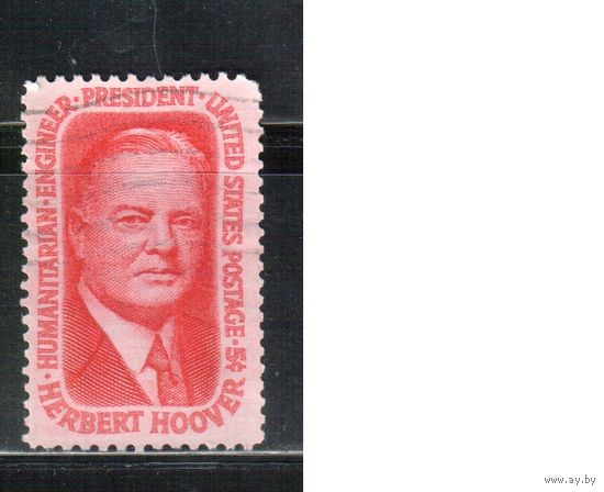 США-1965, (Мих.885) , гаш. , Личности, Президент, Гувер (одиночка)
