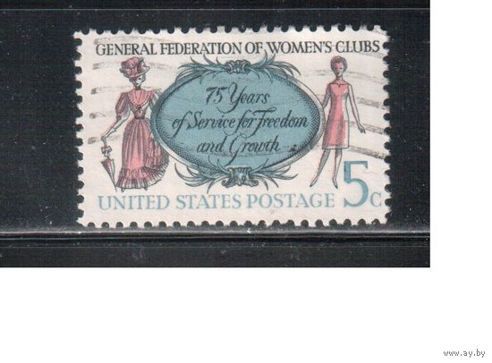 США-1966, (Мих. 907 ) , гаш. , Женские клубы (одиночка),