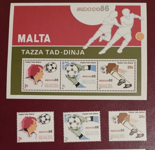 Мальта** 1982 чемпионат мира по футболу Испания-82 полная серия без наклеек и их следов