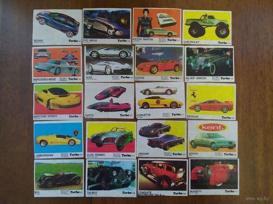Вкладыши от жвачки Турбо TURBO 4 серия, 191-260 Полная коллекция 70шт