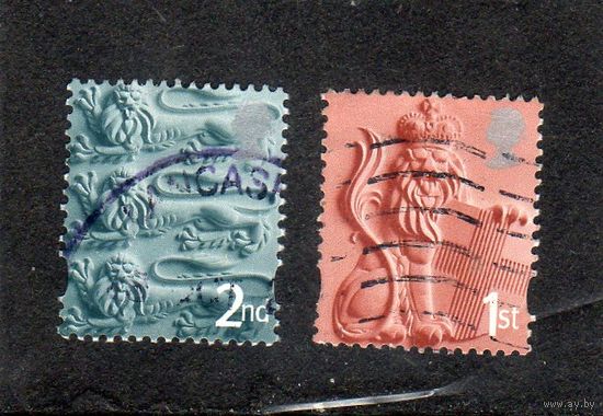Великобритания.Региональные выпуски.  Mi:GB-E 6,7. Англия – Три льва ,Коронованный лев. Серия: Кантри-стандарты (2001)