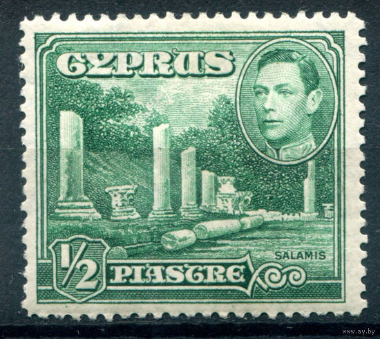 Британские колонии - Кипр - 1938/51г. - ландшафты, архитектура, король Георг VI, 1/2 Pia - 1 марка - MH [Mi 137]. #4-B6-112-A-2