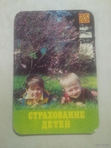 Карманный календарик. Страхование. 1982 год