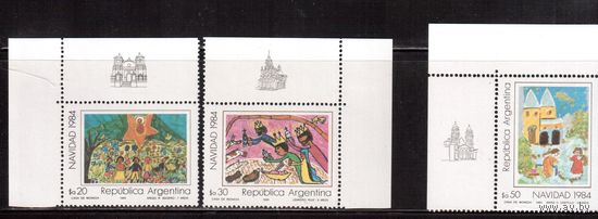 Аргентина-1984, (Мих.1719-1721) ** , Рождество,