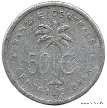 Колония Бельгийское Конго и Руанда - Урунди. 50 сантимов 1954.