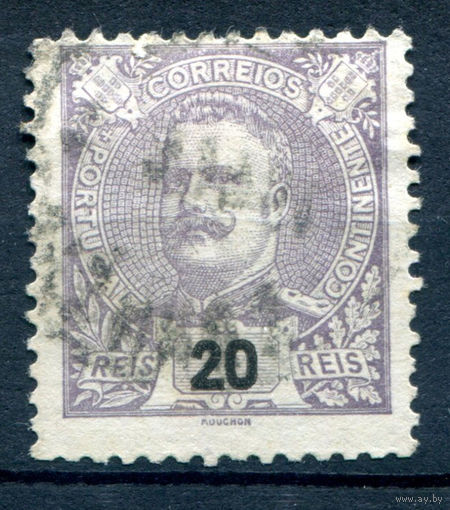 Португалия (Королевство) - 1895/96г. - Король Карлуш I, 20 R - 1 марка - гашёная [Mi 128]. #1-Po-15-A-1
