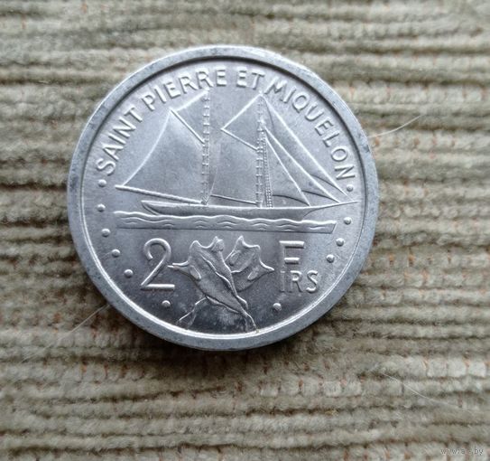 Werty71 Сен-Пьер и Микелон Французский 2 франка 1948 Корабль Либертина Блеск