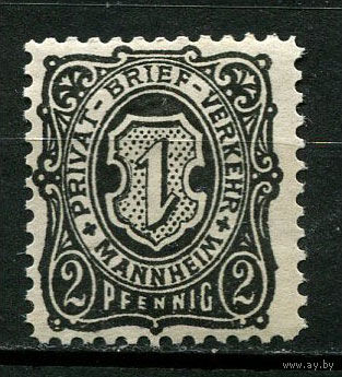 Германия - Мангейм - Местные марки - 1886 - Герб Мангейма 2Pf - [Mi.1] - 1 марка. MNH.  (Лот 94CK)