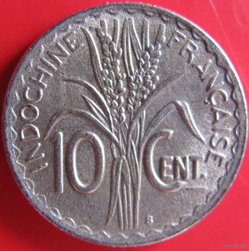 1к Индокитай 10 сантимов 1941 S ТОРГ уместен  В КАПСУЛЕ распродажа коллеции