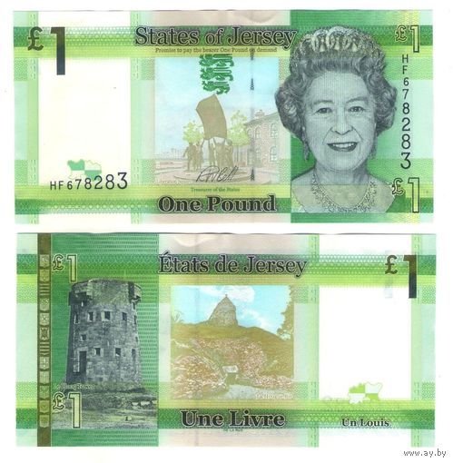 Джерси 1 фунт  2018 год  UNC