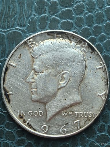 Пол доллара квотер 1967 серебро