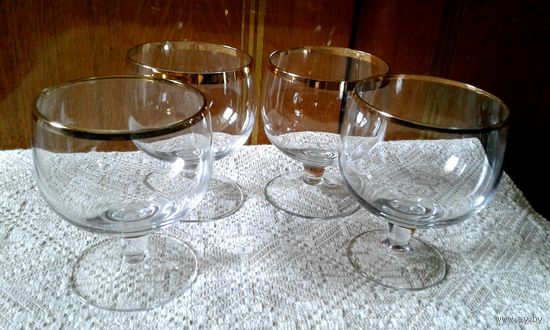 Бокалы с  ,,позолотой'' СССР 4шт.