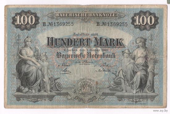 Германия Бавария 100 марок 1900 года