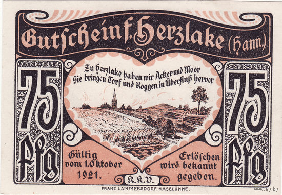 75 пфеннигов 1921 год