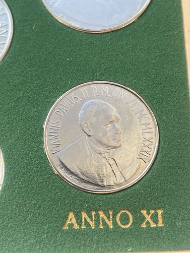 Ватикан 50 лир 1989 г ( из набора)