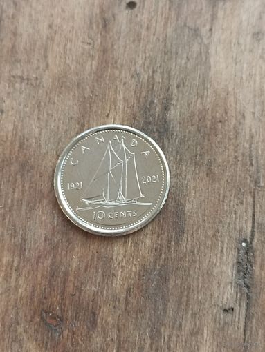 КАНАДА 10 центов 2021 год